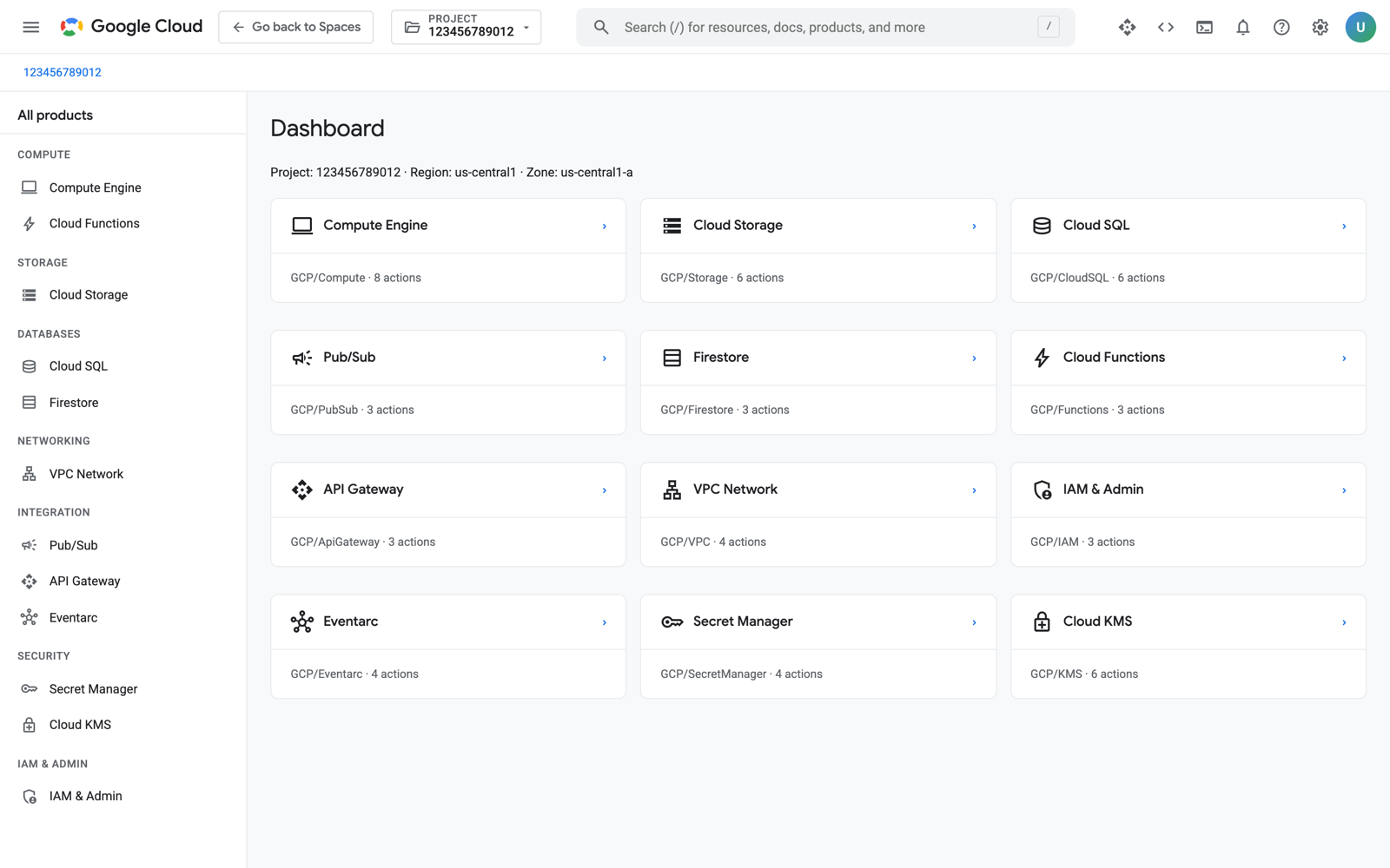 Google Cloud console running locally in Vyomi